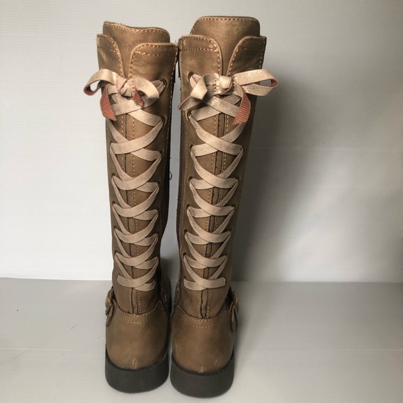 Girl’s tall boots lace ribbon back size 13 Kohl’s - Picture 6 of 7